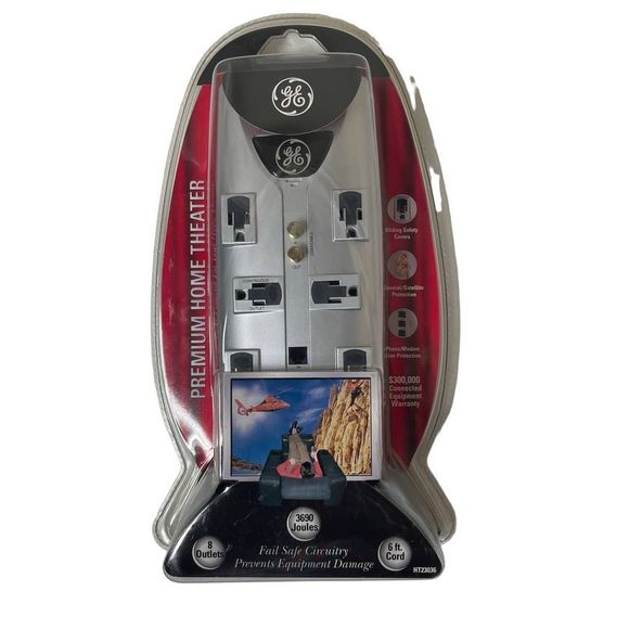New Sealed GE Outlet Premium Surge Protector Phone Coax Protection‎ 3690 Joules - Picture 3 of 3